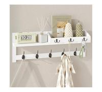 WallMounted Coat Rack with Shelf Wooden Organizer for Hats Jackets and BagsStylish White Entryway Rage Solution