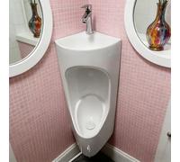 WallMounted Corner Urinal for MenSpaceSaving Toilet Solution for Home Hotels Shopping Malls & MoreIdeal for Seniors Adults & KidsSleek White Design