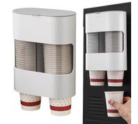 WallMounted Cup Holder - Pull Type Dispenser Bottles, Water Cooler Rack, Durable Lightweight Material, Easy Install, Removable Tray, Hygienic, Compact Space-Saving Design | Convenient Cup Org