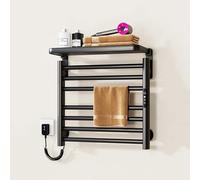 WallMounted Electric Heated Towel Warmer with tat & Top Shelfry Bathroom Comfort Fast Heating SpaceSaving Design for Cozy Towels