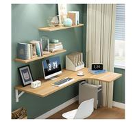 WallMounted Floating Laptop Desk Folding Table for Small Spaces Walnut Finish Perfect for Study & Bedroom Compact Size (90 x 60 x 40 cm)