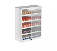 WallMounted Lockable Aluminium Cigarette Display Holder with Matchbox & Case CabinetDurable Retail Solution 44.5x17.3x60cm Perfect for Stores & Markets
