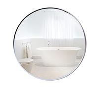 WallMounted Makeup Mirror Minimalist Aluminum Design for Entryway Living Room & More Stylish Black Bathroom Mirror for Elegant Decor(Silver,70cm)