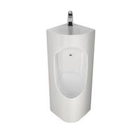 WallMounted Men's Urinal with Wash Basin & FaucetDurable Porcelain for Bathrooms Hotels Shopping Malls & Home UseSpaceSaving Design Easy Installation
