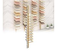 WallMounted Metal Tile Display Rack11Layer Porcelain Sample Plate Stand & MultiLayer Marble Slab Shelf for SpaceSaving Organization and Efficient Storage Solutions.
