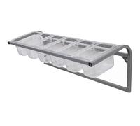WallMounted Stainless Steel Rack with Spoons Set Ideal for Commercial Pizza Toppings Seasoning Organizer Shelf for Ingredients Fruits and Food Storage (BA)