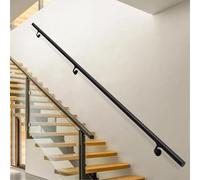 WallMounted Stair il30cm600cm Forged Metal Railings for Indoor & Outdoor StairsBlack PowderCoated Round Tube BalustradeSecure Grip for Safe Climbing