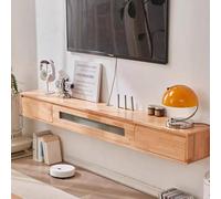 WallMounted TV Cabinet140CM Floating Multimedia Console Wooden Storage Unit for Living Room Rubber Wood Material Stylish Home Furniture Modern Design