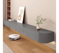 WallMounted TV CabinetSolid Wood Floating Media Storage Unit with Drawer SpaceSaving TV Shelf EasyInstall TV Stand for Living Room Grey 160cm