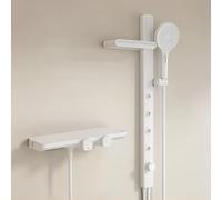 WallMounted White Shower Faucet Single Handle Bathtub Mixer with 3 M Waterfall Design Ele Bathing Solut for Modern Bathrooms