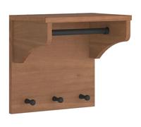 (wallnut) vidaXL Wall-mounted Coat Rack SANDNES 43x30x42 cm Solid Wood Pine