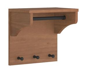 (wallnut) vidaXL Wall-mounted Coat Rack SANDNES 43x30x42 cm Solid Wood Pine