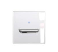 Wallpad Light Switch Press Button Wall Switch 1/2/3/4 Gang Tempered Glass Plate Blue LED Night Light Easy Clean Long Life(1 Gang White,2 Way)