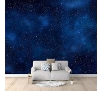 Wallpaper 300 X 210 Cm Modern Art Stars Night Sky Dark Blue White 3D Photo Wallpaper, Non-Woven Wall Mural for Living Room Bedroom, Large Modern Poster for Tv Background Wall Home Decor