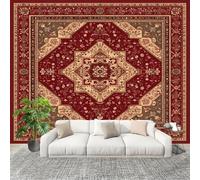 Wallpaper 300x210 cm Bohemian Mandala Style Non-Woven Art Wall Mural Red Wall Mural Wallpaper Decoration Poster Picture Design Modern for Living Room Kids Bedroom