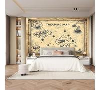 Wallpaper 350 x 256 cm Mural South China Sea Treasure Map Photo Wallpaper Bedroom Living Room Hallway Sofa Backdrop Wall Decor Brown