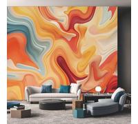 Wallpaper 350cmx256cm - Multicolored Marble - Murals - Wall - Mural - Art Photo - 3D - Liquid Swirl Colorful Abstract - Photo Wallpaper - Room Decoration Poster