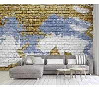 Wallpaper 3D Mural Abstract Graffiti On Golden Brick Walls Photo Mural Home Decor for Living Room and Bedroom -songqians-14085-430cmx300cm