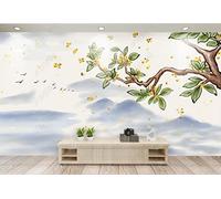 Wallpaper 3D Mural Abstract Tree Branches Bird Peaks and Mountains Murals Wallpaper for Bedroom and Living Room Wall Decoration -ZX01890-430x300cm