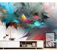 Wallpaper 3D Mural Abstract Watercolor Colorful Feathers Murals Wallpaper for Bedroom and Living Room Wall Decoration -ZX19029-250x175cm