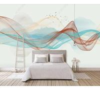 Wallpaper 3D Mural Draw Lines Like Birds Photo Mural Home Decor for Living Room and Bedroom -songqians-13576-330cmx245cm