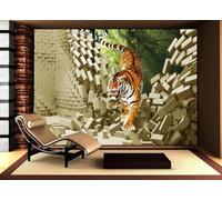 Wallpaper 3D Mural Feeling The Tiger Descending The Mountain The Tiger Photo Mural Home Decor for Living Room and Bedroom -songqians-10413-430cmx300cm