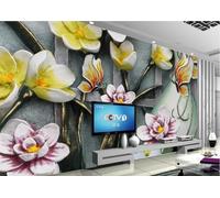 Wallpaper 3D Mural Flower Relief Sculpture Photo Mural Home Decor for Living Room and Bedroom -songqians-08014-330cmx245cm