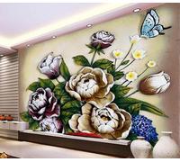 Wallpaper 3D Mural Flower Relief Sculpture Photo Mural Home Decor for Living Room and Bedroom -songqians-06739-400cmx260cm