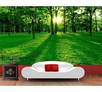 Wallpaper 3D Mural Forest Green Forest Landscape Photo Mural Home Decor for Living Room and Bedroom -songqians-09893-200cmx140cm