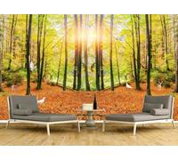 Wallpaper 3D Mural Green Forest Animals Photo Mural Home Decor for Living Room and Bedroom -songqians-13295-200cmx140cm