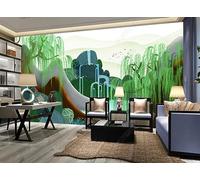 Wallpaper 3D Mural Green Willow Tree and Bird Landscape Murals Wallpaper for Bedroom and Living Room Wall Decoration -ZX09966-250x175cm