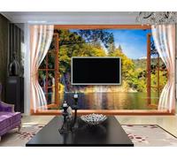 Wallpaper 3D Mural Lake Waterfall Murals Wallpaper for Bedroom and Living Room Wall Decoration -ZX00824-310x250cm