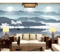 Wallpaper 3D Mural Mountain Baiyun Mountain Peak Mist Murals Wallpaper for Bedroom and Living Room Wall Decoration -ZX14798-200x140cm