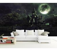 Wallpaper 3D Mural Night Moon Architecture Photo Mural Home Decor for Living Room and Bedroom -songqians-02874-300cmx210cm