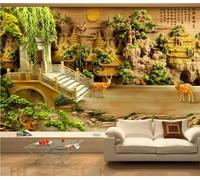 Wallpaper 3D Mural Pavilion Golden Bridge Murals Wallpaper for Bedroom and Living Room Wall Decoration -ZX13363-400x255cm