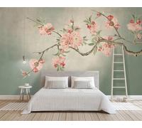 Wallpaper 3D Mural Peach Blossom Plum Blossom Retro Photo Mural Home Decor for Living Room and Bedroom -songqians-16635-300cmx210cm