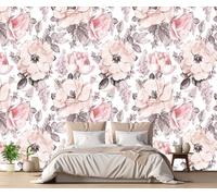 Wallpaper 3D Mural Pink Flower Retro Abstract Murals Wallpaper for Bedroom and Living Room Wall Decoration -ZX01739-200x140cm