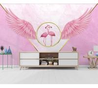 Wallpaper 3D Mural Pink Winged Red Bird Murals Wallpaper for Bedroom and Living Room Wall Decoration -ZX10974-250x175cm