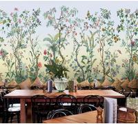 Wallpaper 3D Mural Retro Flowers Birds Photo Mural Home Decor for Living Room and Bedroom -songqians-14459-350cmx250cm