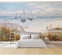 Wallpaper 3D Mural Sailing The Sea Mountains Waters Photo Mural Home Decor for Living Room and Bedroom -songqians-13454-400cmx280cm