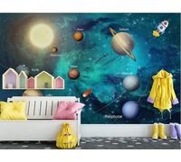 Wallpaper 3D Mural Space Universe Solar System Photo Mural Home Decor for Living Room and Bedroom -songqians-05102-400cmx280cm
