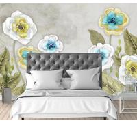 Wallpaper 3D Mural Vintage Flowers Photo Mural Home Decor for Living Room and Bedroom -songqians-11437-400cmx260cm