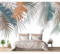 Wallpaper 3D Mural Vintage Plant Leaves Photo Mural Home Decor for Living Room and Bedroom -songqians-07559-400cmx280cm