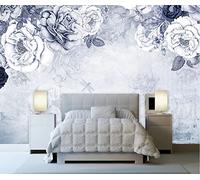 Wallpaper 3D Mural Vintage Rose White Abstract Photo Mural Home Decor for Living Room and Bedroom -songqians-09926-400cmx280cm
