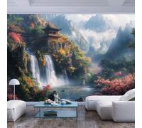 Wallpaper 3D Papers Traditional Chinese style mountain waterfall scene Traditional Chinese style mountain waterfall sceneWall Poster Tv Background Decorative Wall Decal Art for Kids Room Living Room