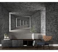 Wallpaper 3D Photo Wallpaper Stonewall Tunnel Corridor 350(W) X256(H) Cm Mural Living Room Kitchen Bedroom Wall 3D Wallpaper Paste Living Room The Wall for Bedroom Mural Office Dining Room - -8356966