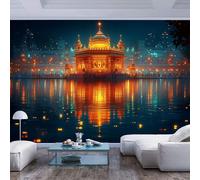 Wallpaper 3D Wall Mural Illuminated temple by water at night Illuminated temple by water at nightChildren'S Room Bar Office Living Room Restaurant Clothing Shop Corridor Hotel Wall Decoration Art Wal