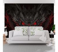 Wallpaper Abstract Scary Animal Dragon Non-Woven Mural 500x280cm(W x H) Modern Photo Black Animal Dragon 3D Printed Mural Wallpaper Living Room Home Decoration Wall Murals for Children's Room