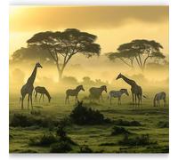 Wallpaper African Giraffe 250 x 208 cm 3D Effect Wild Animals Photo Panoramic Wallpaper Wall Mural for Modern Painting Living Room Bedroom Art Decoration Poster Murals Wall G390