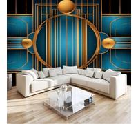 Wallpaper Art Deco Style, Mural Geometry Lines 200 X 140 Cm Wallpaper Self Adhesive Multicolor for Adults Bedroom Living Room Cabinets Bathroom Decor - PVC Vinyl Modern Furniture Wall Sticker
